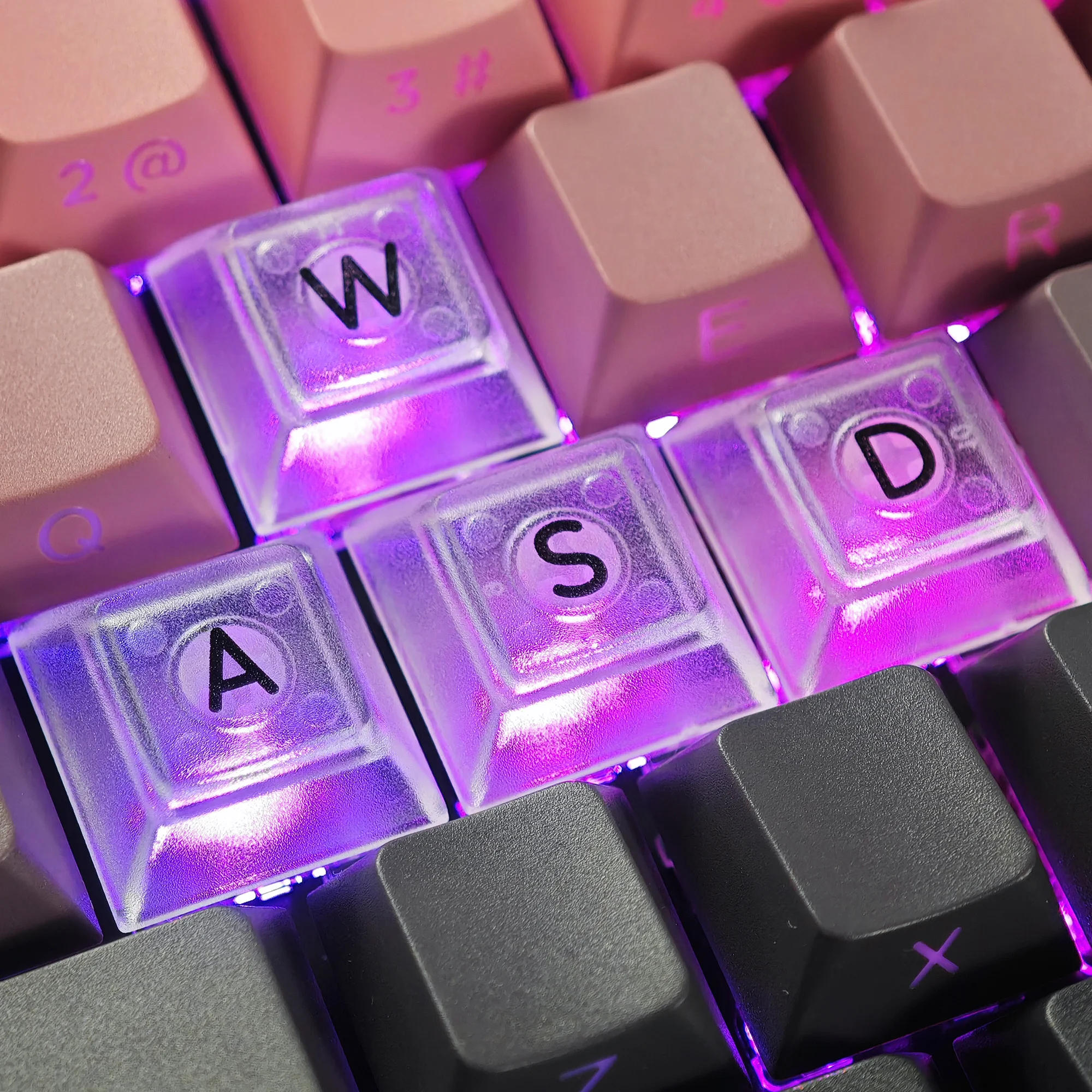 YMDK UV Print DSA WASD Arrow ESC Keycap 1.25mm ABS Transparent For MX Switches Keyboard