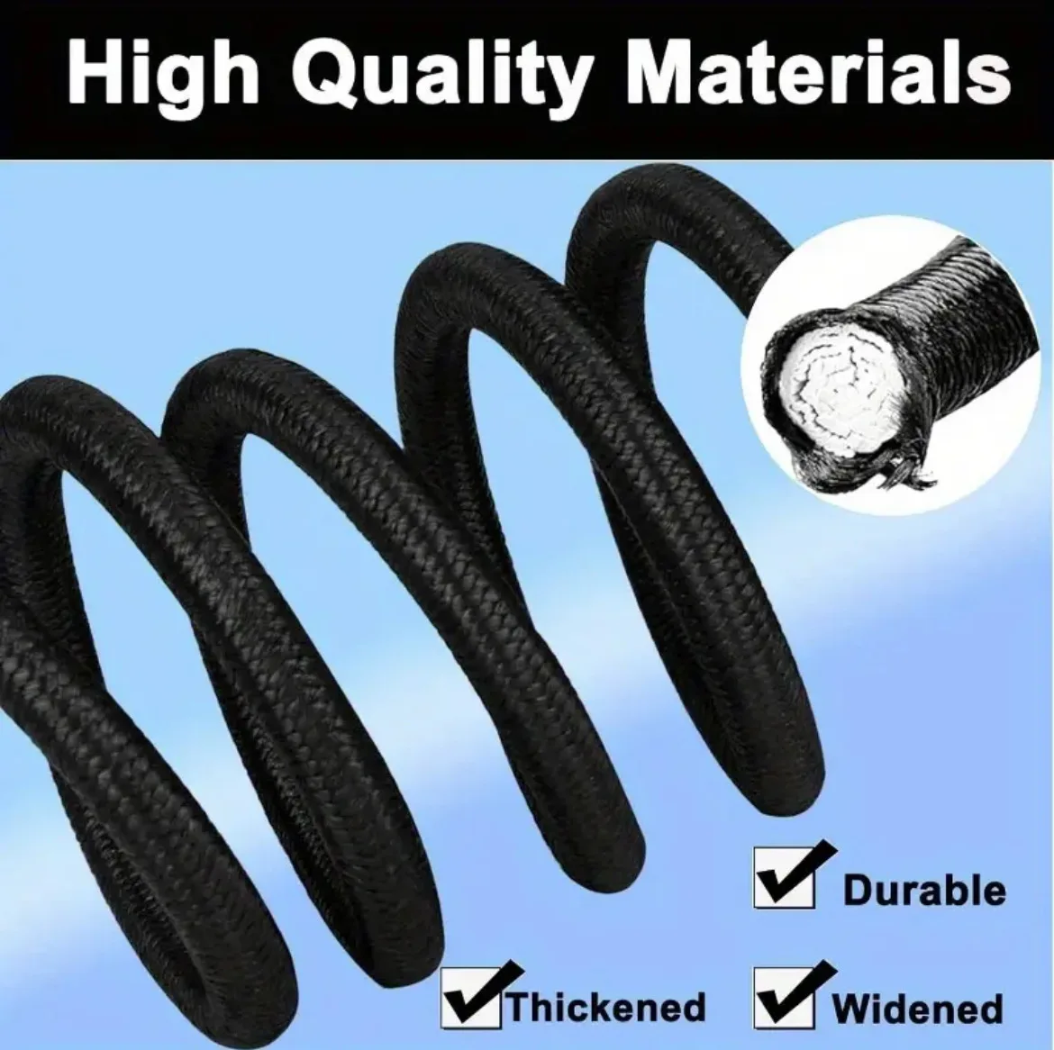SEAMETAL 2 Stück robuste Gepäckverpackungsseile, elastisches Bungee-Seil, Befestigungsband mit Karabinerhaken für Radfahren, Camping, Outdoor – Detail 10