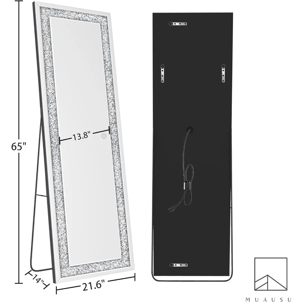 Imagem -06 - Comprimento Total Led Espelho para Banheiro Modos de Cor Light up Grande Quarto Sala