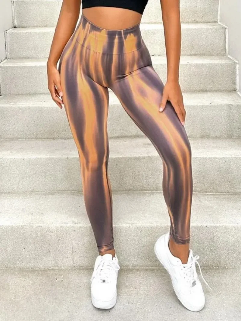 Tie Dye Fitness Leggings Women\'s Yoga Pants Knead Buttocks Leggings Exercise Buttocks Gym Seamless Yoga Leggings For Women