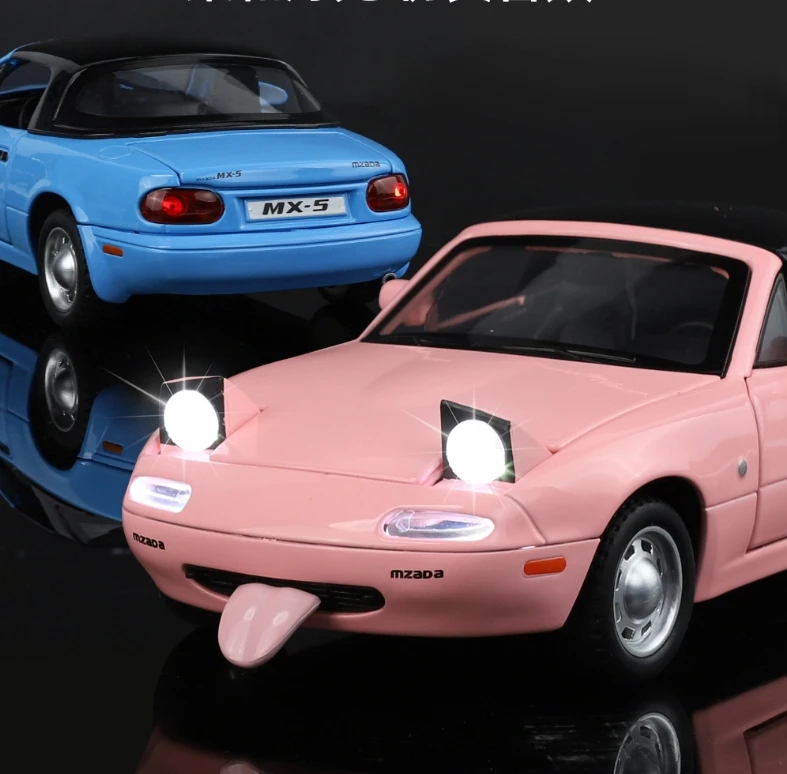 

1/24 MX5 Convertible Sports Car Simulation Alloy Car Model Boy Sound and Light Toy Gift