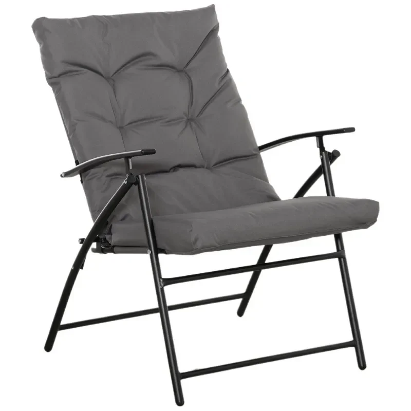 Customizable Chaise de camping chaise de jardin pliable avec structure en métal, dossier réglable