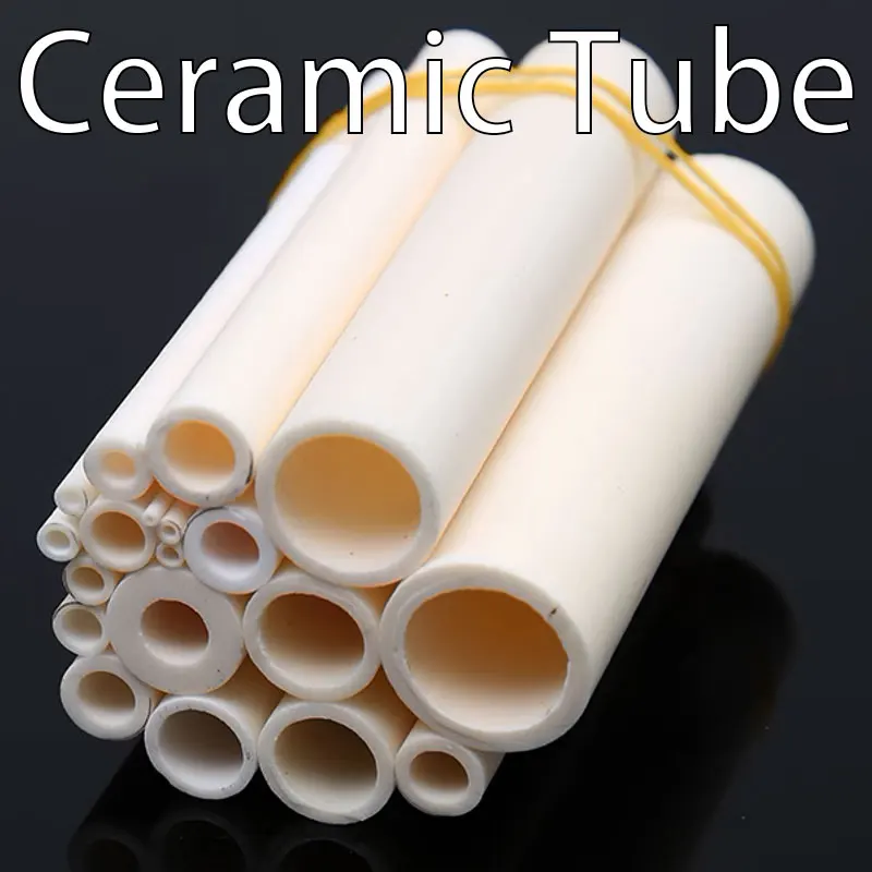 Ceramic Tube Aluminum Oxide Pipe Thermocouple Protection High Temperature Resistant Insulation Hollow ID 0.25-20mm Ceramic Tube