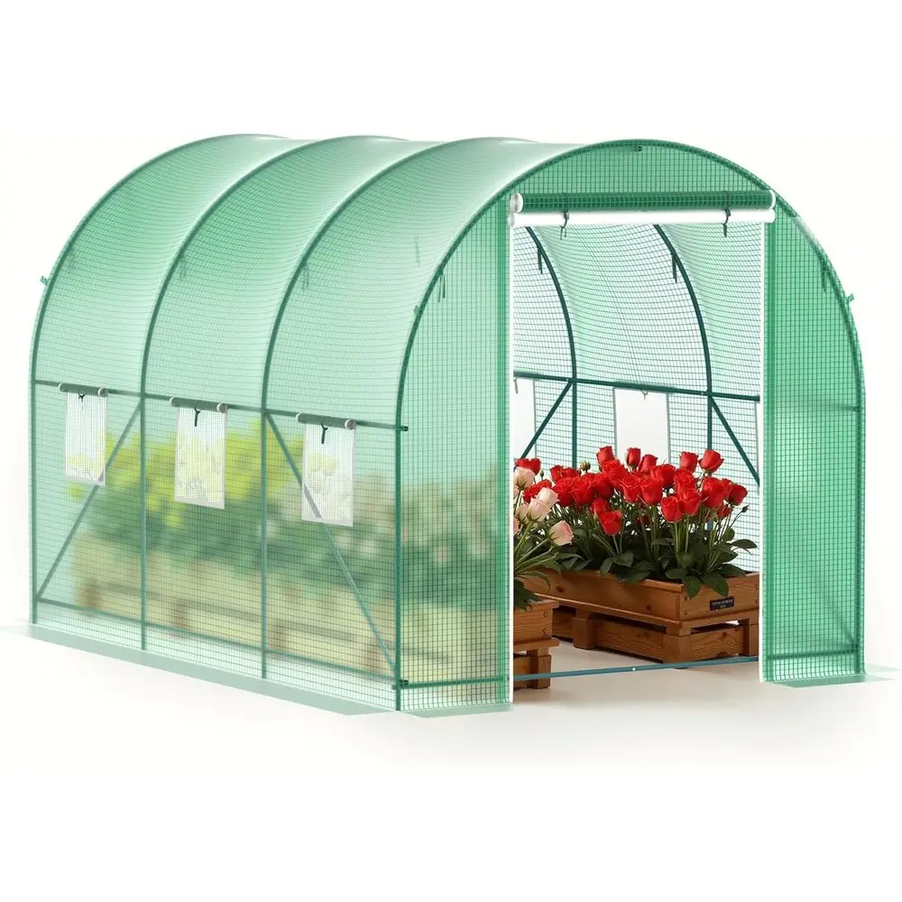 

Greenhouse Outdoor Green House or Outside Winter Heavy Duty Large Walk-in Tunnel Portable Greenhouses or Backyard Plants Shed (1