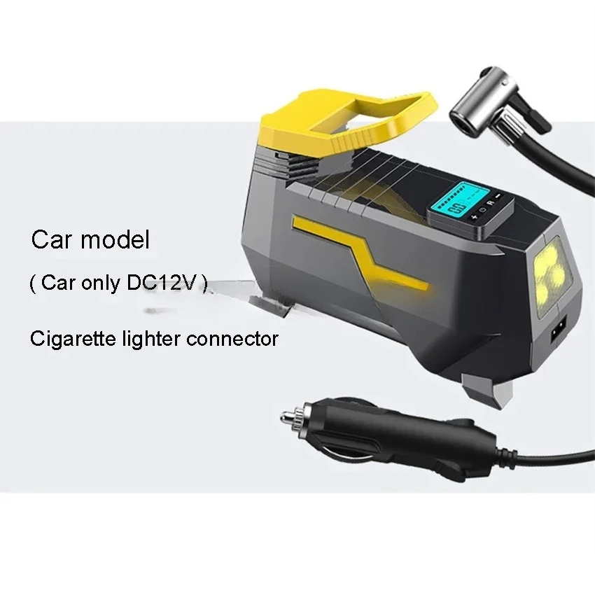 Car Tyre Inflator Air Compressor Dual Power 110V-220V AC/DC 12V Digital Portable Electric Air Pump for Vehicles Motorcycle
