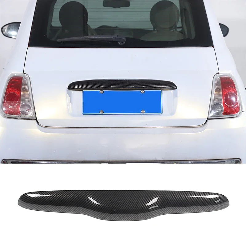 

For Fiat 500 2010-2023 ABS Carbon Fiber Style Tailgate Trim Cover Stickers Exterior Molding Accessories