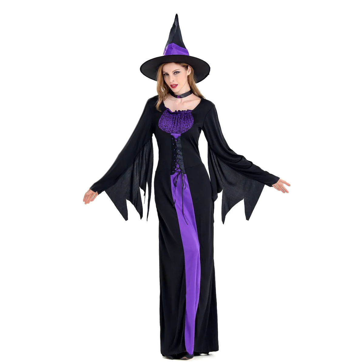 2025 New plus Size Purple Devil Witch Costume for Women loween Stage Performance Par Outfit Chinese Manufacturer