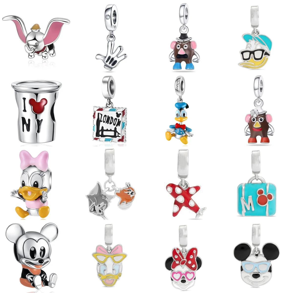 

Miniso Disney 925 Sterling Silver Flying Pig Coffee Cup Airplane Charm Bead Fit For Original DIY Bracelet Fine Jewelry Gift