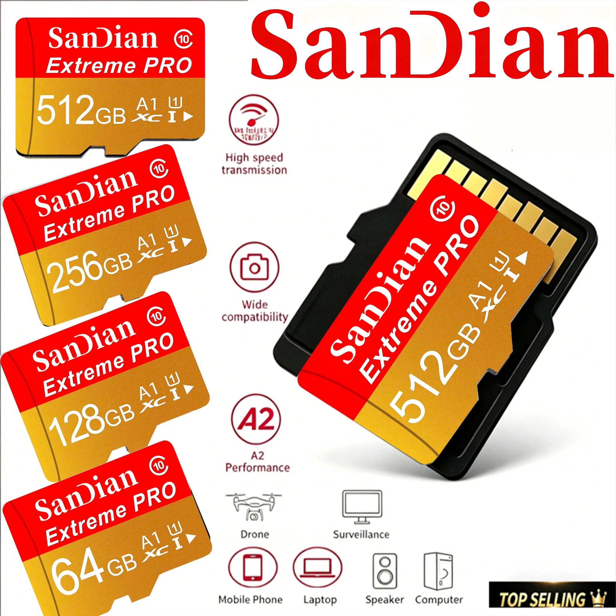 Secure Micro TF SD Card 64GB 128GB 32GB Memory Card SD Cards TF Cards for Smart TV/E-Reader/Router/Baby Monitor/Drone Camera