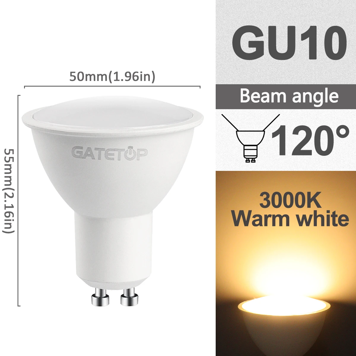 5/8/10/12 Stück Dimmbare GU10 LED-Strahler 220V Warmweiß 3000K 4000K 6000K Dimmbare Glühbirne Ersatz für 50W Halogenlampe für Zuhause