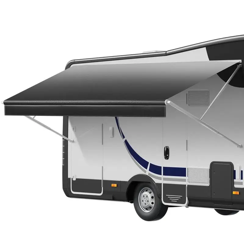 

RV Awning Fabric Replacement, 15' (Fabric 14'2") 18 oz Heavy-Duty Weatherproof Vinyl Camper Awning Replacement, UPF50+ Protection Waterproof Outdoor Canopy for RV, Motorhome, Trailer, Black Fade