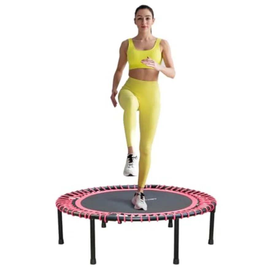 

Indoor Fitness Trampoline for Adults and Quiet and Safely Cushioned Bounce Workout with Durable Material in Blue