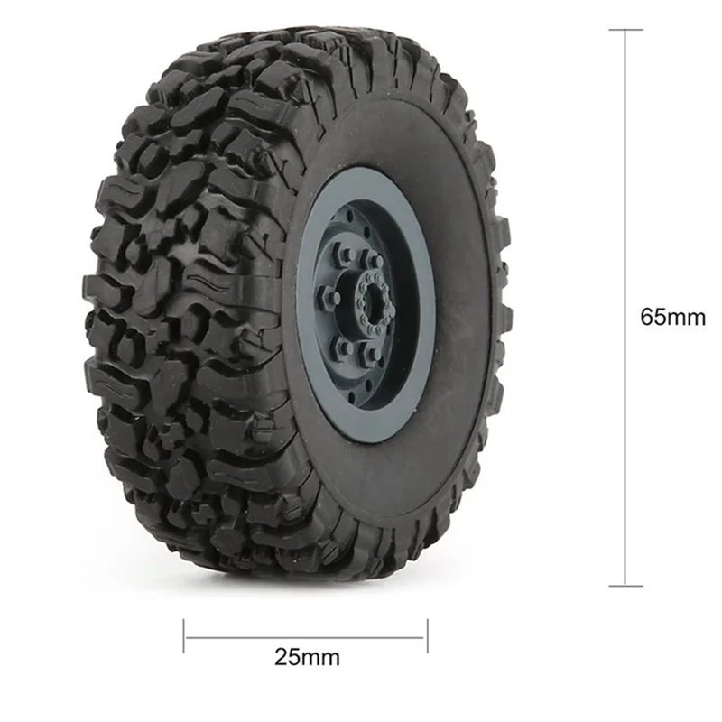 【Flash Sale】 12-teiliger Gummi-Felgenreifen für RC 1/16 Climbing Crawler Car WPL B-1/B-24/C-14/C-24/B-16 LKW-Modell-Ersatzteil, tief