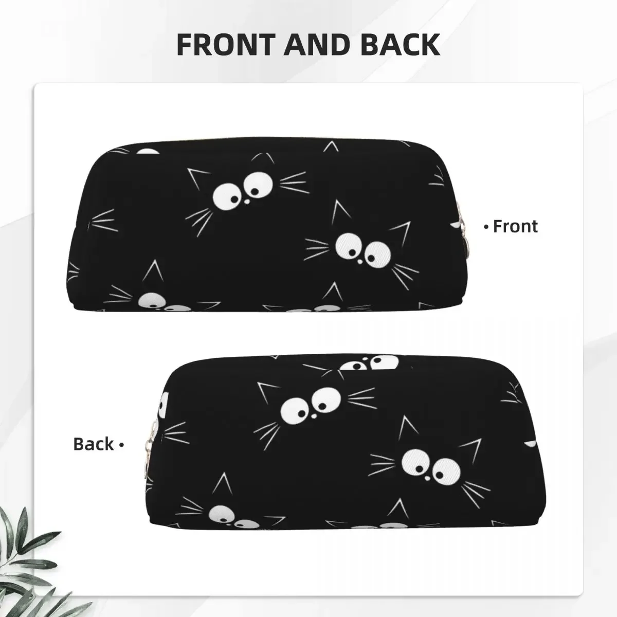Cute Black Cat Pattern Pencil Cases Pen Holder Cylinder Pen Box Pencil Bag for Kids Gifts