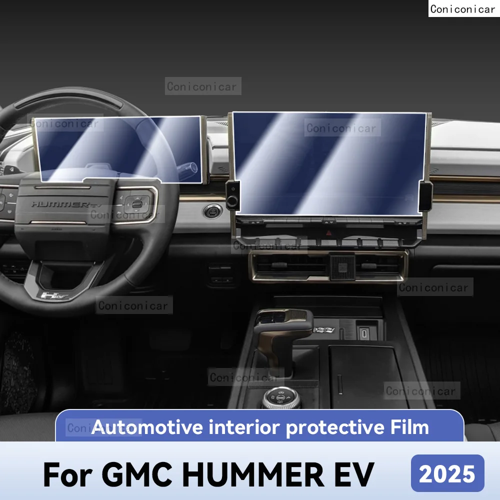 

For GMC HUMMER EV 2025 Car Interior Protection Anti-Scratch TPU Film instrument Center Control Navigation Accessories