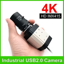 Industrial HD 4K 8MP USB Webcam IMX415 With 2.8-12m/5-50mm Varifocal CS Lens 2K 4MP F5253 Usb Camera OTG UVC Plug And Play