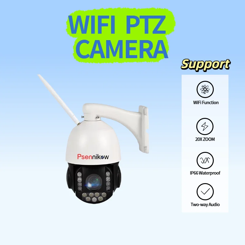 

20X Camera Outdoor Solar WiFi Wireless Camera RIP Human Detection PTZ IP66 Security Protection CCTV Color Night Vision Camera