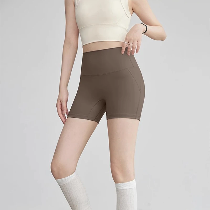 Einfarbig Hohe Taille Radfahren Shorts Frauen Einfache Dünne Pilates Yoga Shorts Frau Frühling Sommer Lässig Leichte Sport Shorts