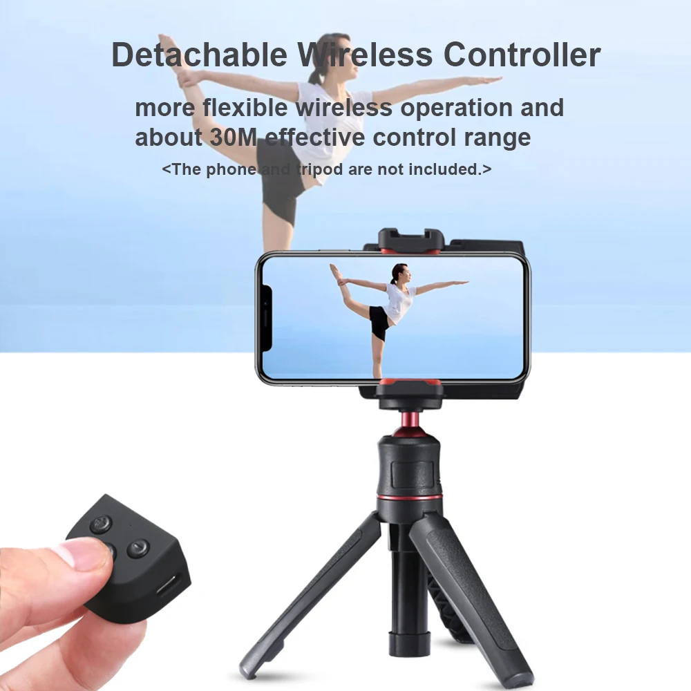 UURIG PH-10 Wireless Handle Grip Phone Holder Stabilizer for Smartphone Vlog Selfie with Remote Control Cold Shoe Mount