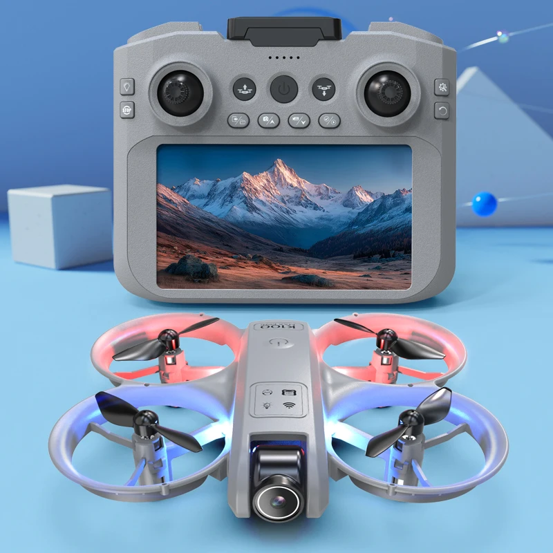 K100 ماكس طائرة بدون طيار صغيرة المهنية 4K HD كاميرا مزدوجة Fpv شاشة التدفق البصري الطائرة بدون طيار اللعب كوادكوبتر فرش لعبة بدون طيار هدية