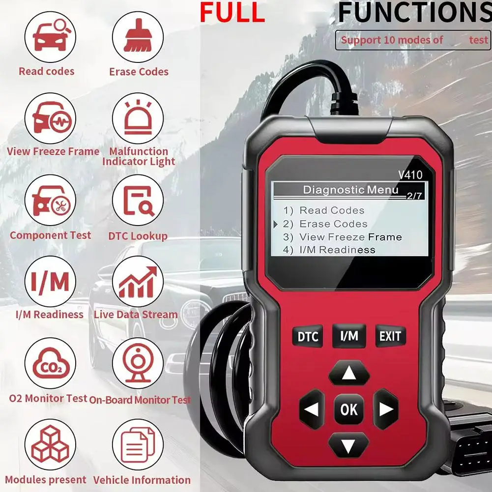 

Профессиональный автомобильный сканер OBD2 и считыватель кодов с полным покрытием Протокол чтения OBD (1996+) II Live Codes Fault Data Stream Clear N9A2
