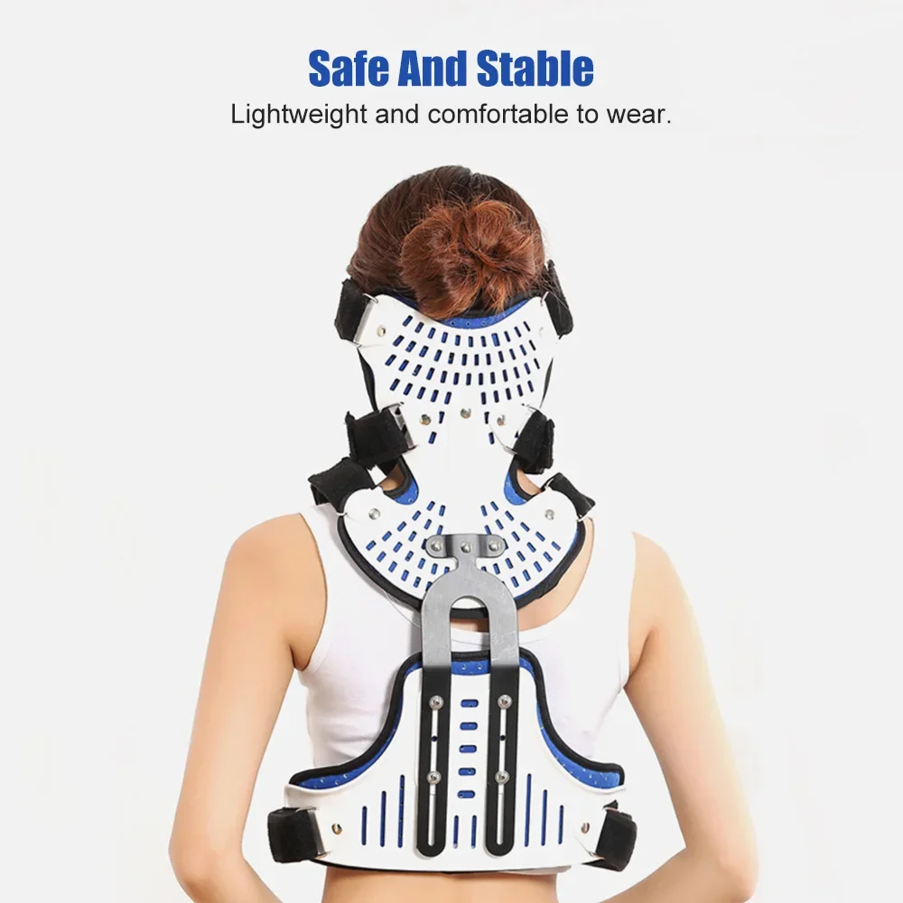 Cervical Thoracic Orthosis Support Brace Spine Stretching Adjuatable Corrector Medical Head Neck Chest Fixed Brace Traction