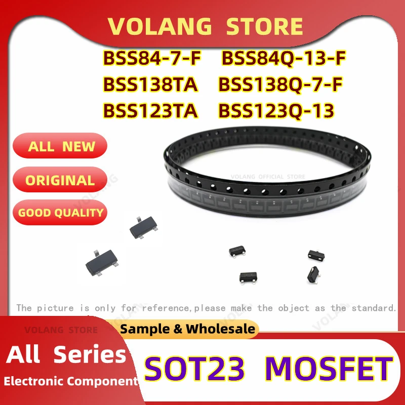 10Pcs/Lot SOT-23-3 Field-Effect Transistor BSS84-7-F  MOSFET BSS84Q-13-F BSS138TA  BSS138Q-7-F BSS123TA  BSS123Q-13