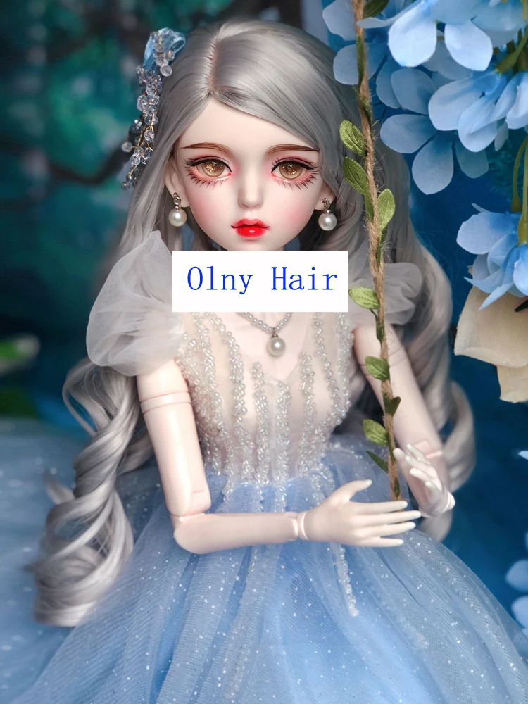 Bjd doll hair 1/3 60cm BJD wig Blyth high temperature fiber SD long curly hair doll wig head circumference suitable for 22-24cm