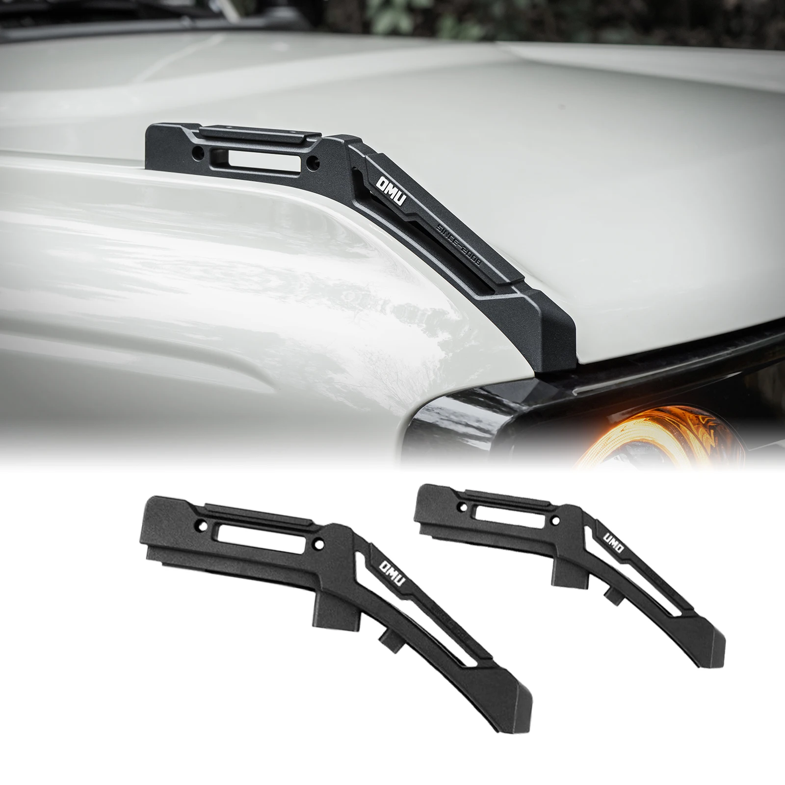 

OMU 4x4 Aluminum Front Hood Cover Trim Bumper Upper Trim Rainforest Splitter For 2021-2024 Ford Bronco Car Exterior Accessories