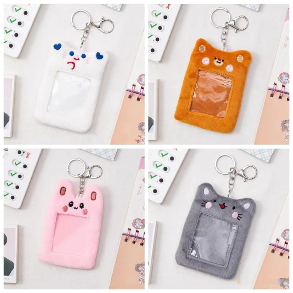 

Rabbit Photocard Holder Fluffy Cartoon Kpop Idol Plush Kpop Photocard Holder INS Cat Bus Card Holder Girl