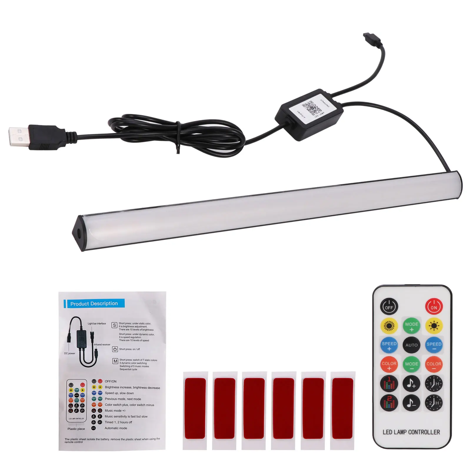 Atmosphere Dynamic With Remote Control Desk Setup Gaming LED Lamp Speed Adjustable Room Decor Under Monitor Light Bar RGB Color