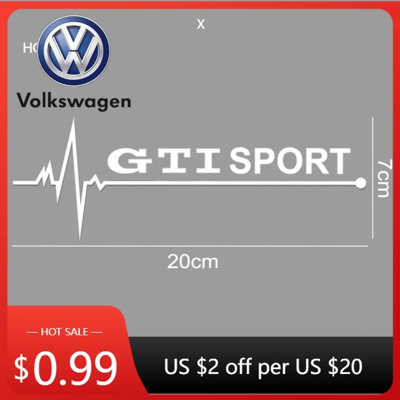 Calcomanía Decorativa Reflectante de Vinilo para Ventana Lateral de Coche VOLKSWAGEN 2026, con el Logotipo de Volkswagen GTI SPORT, Golf 8, Beetle, BORA P
