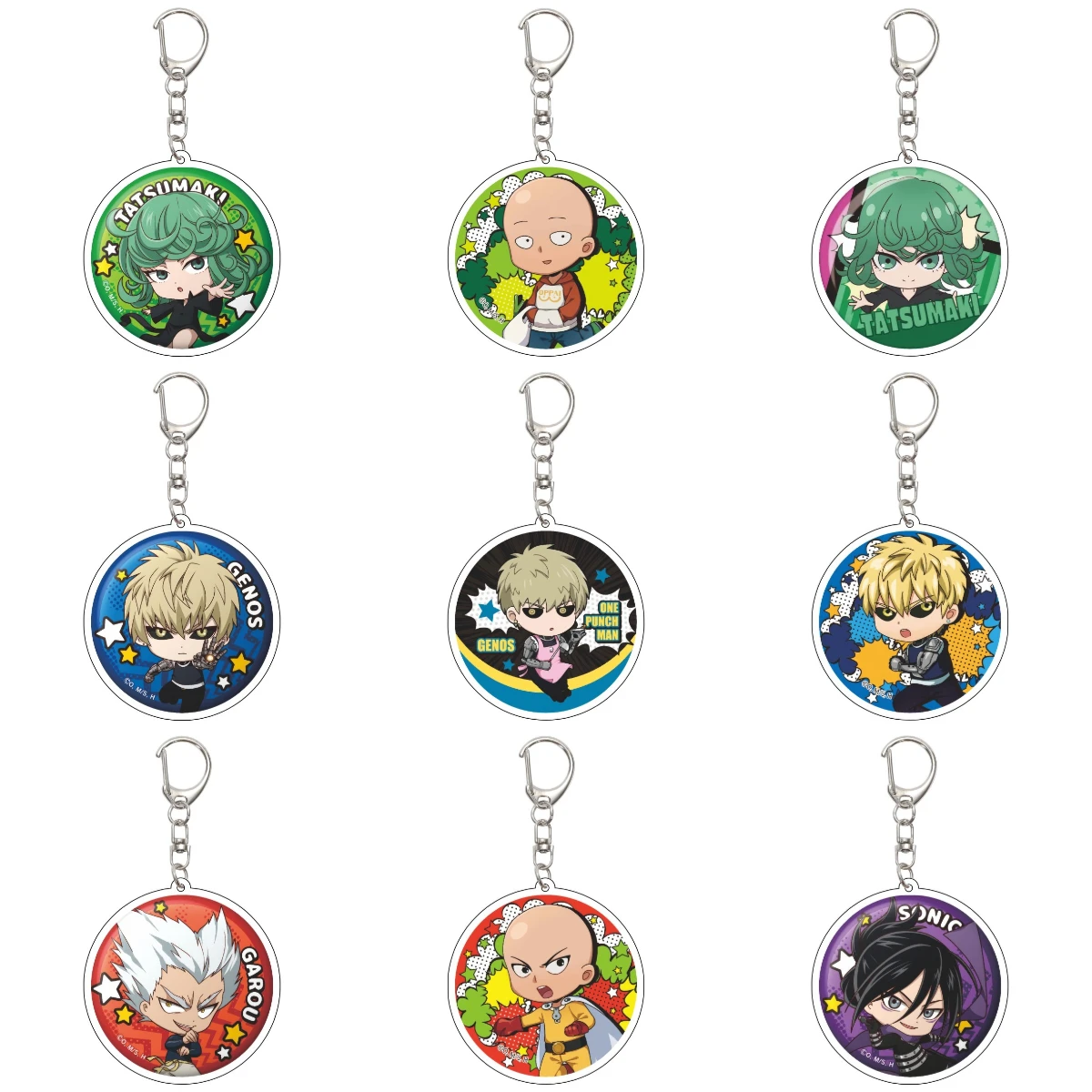 LLavero de Anime ONE PUNCH MAN de 55MM, Saitama/Genos/Tatsumaki/Isamu/Watchdog, llavero para hombre, placa modelo acrílica, regalos de navidad