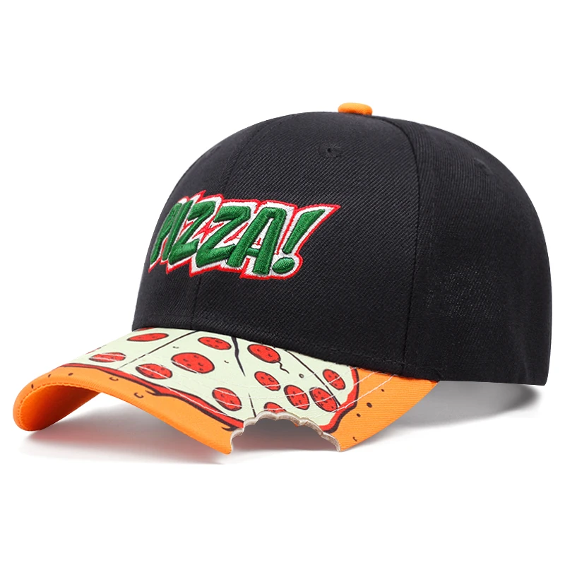 Fashion PIZZA Embroidered Cap Men Women Adjustable Hip Hop Baseball Cap For Unisex Adult Outdoor Sun Hat Snapback Hats