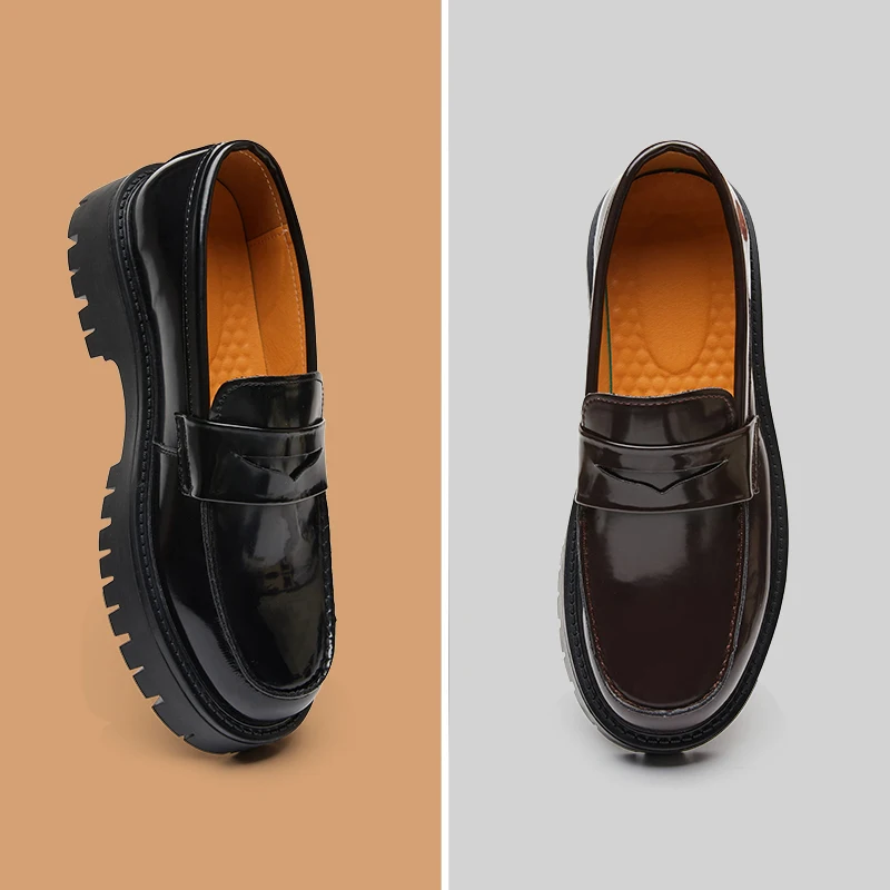 

Мужские лоферы из искусственной кожи на толстой подошве, классические удобные деловые мужские туфли, размер 39-46