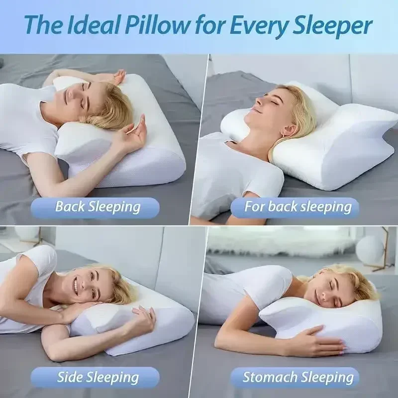 Butterfly Shape Slow Rebound Memory Foam Cervical Pillow Ergonomic Design Orthopedic Neck Support Pillow for Relaxing Neck Care - Image 3