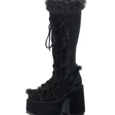 Gothic Dikke Hak Dameslaarzen Hoge Hak Dikke Zool Rollenspel Home Party Warme Laarzen Vrouwen Bruine Hoge Laarzen Cosplay Schoenen Nieuw