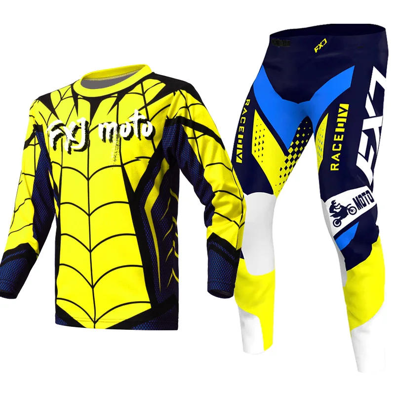 2026 new motocross jersey and pant Child green boy man Off-road motorcycle gear set kid Enduro cross adult 3 4 5 6 7 years