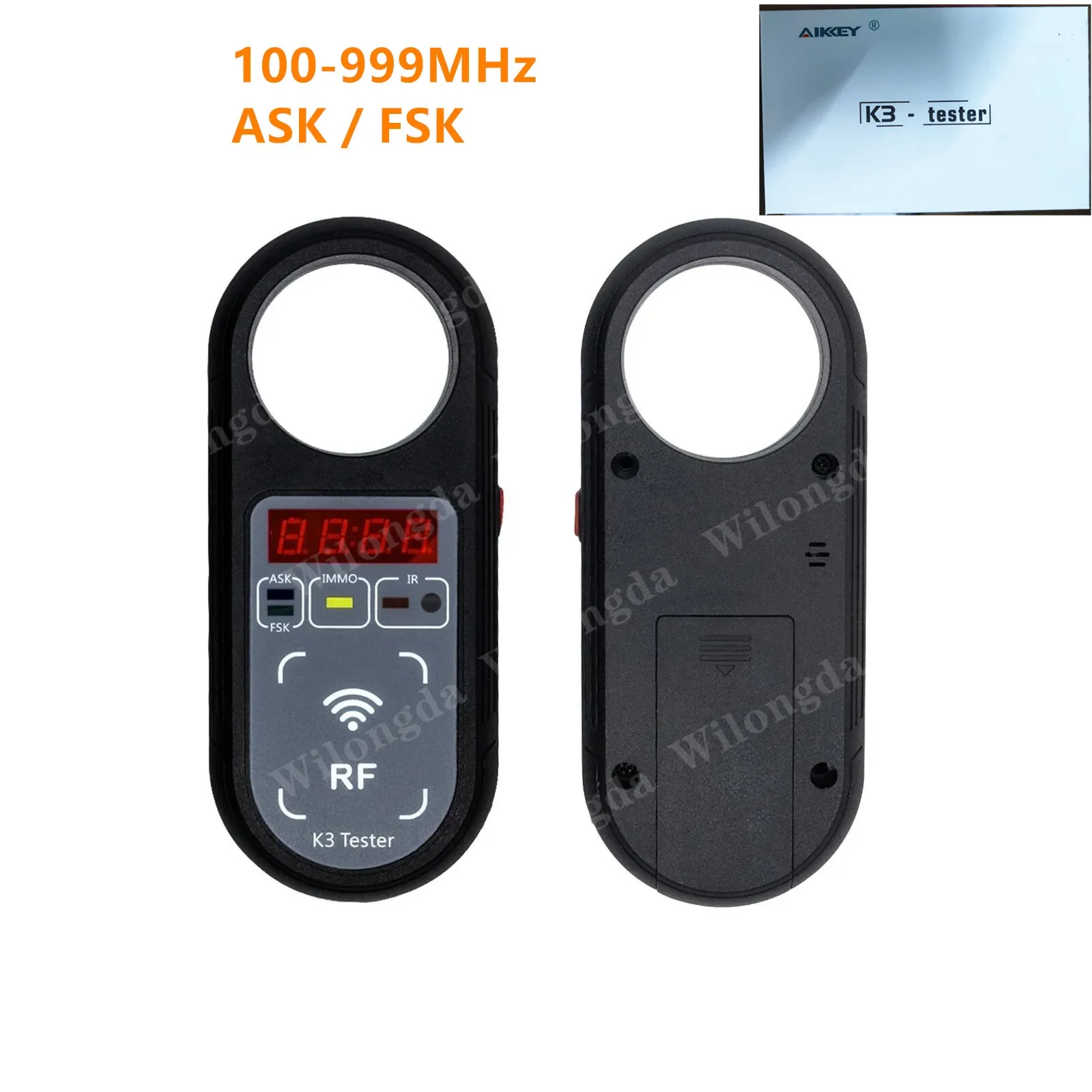 

Тестер частоты дистанционного ключа AIKKEY K3, 100-999 МГц, портативный детектор сигналов ASK/FSK для катушки зажигания и дверной ручки