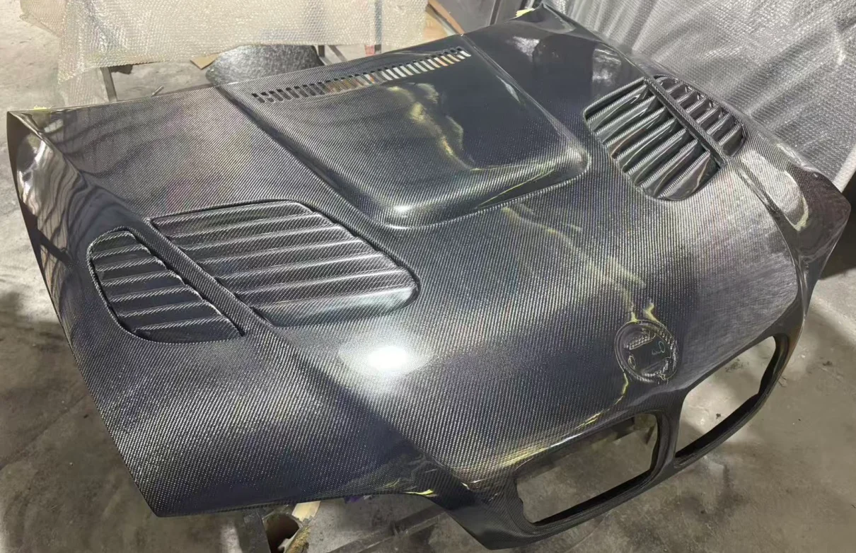 Simplified Version STYLE CARBON FIBER ENGINE HOOD BONNET for  3 SERIES E46 2D 4D BODY KIT view 2