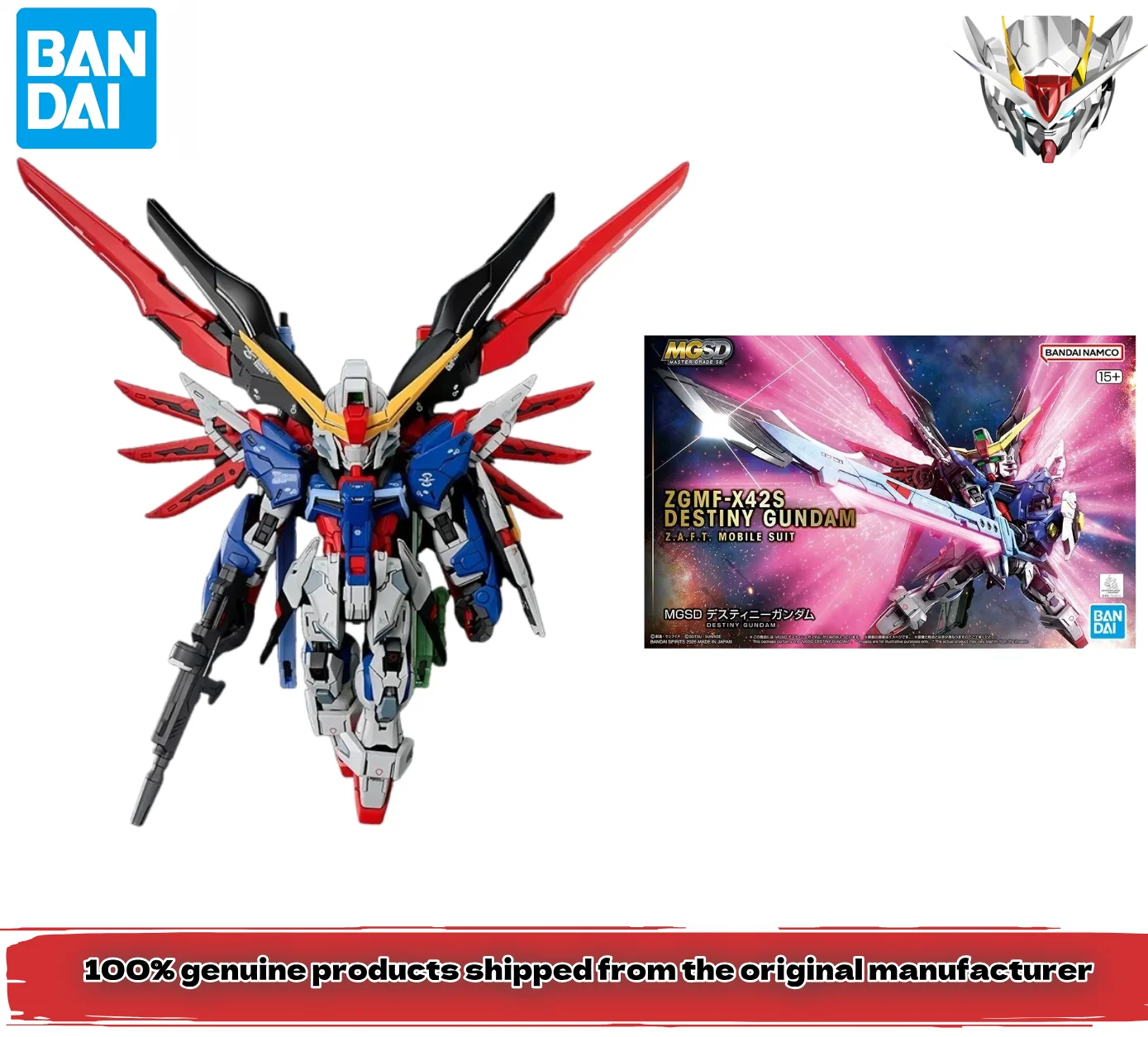 100% authentique, en stock, Bandai MG SEED DESTINY MGSD Destiny Gundam, modèle assemblé, ornement, version Q mobile, collection