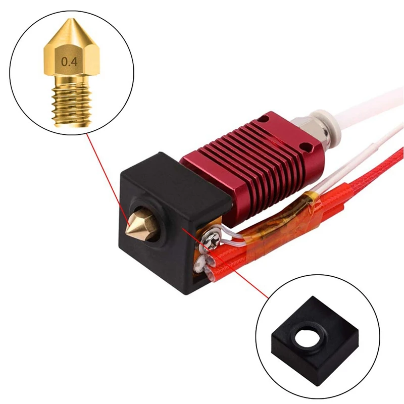 طابعة ABGG-3D MK8 Hotend Kit مع رأس الطباعة الطارد المجمعة الطارد مجموعة النهاية الساخنة لـ Ender 3 Ender 3 Pro