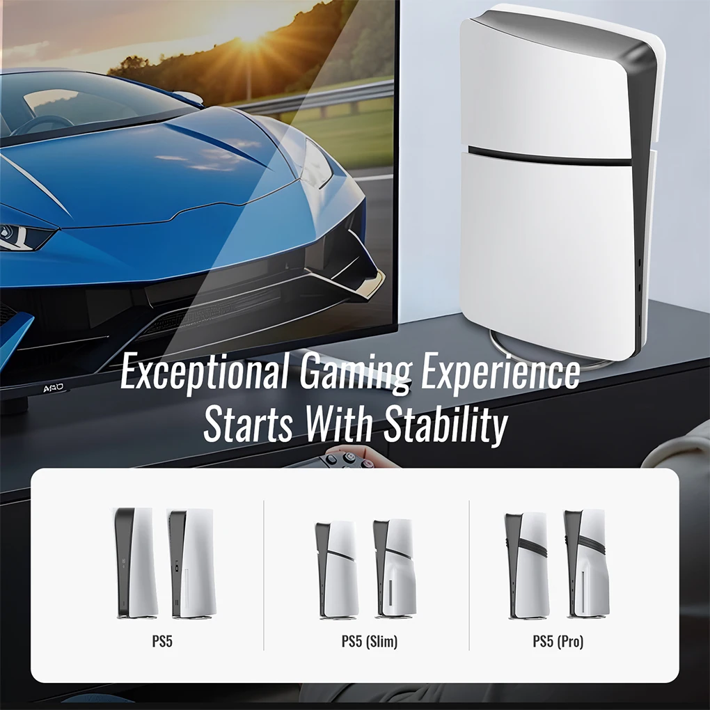 Держатель для PS5 Тонкие консоли PS5 PRO/PS5 для Slim/PS5 Широкая вертикальная подставка для PS5 и стабильность PS5 PRO/PS5 Slim/PS5 Base