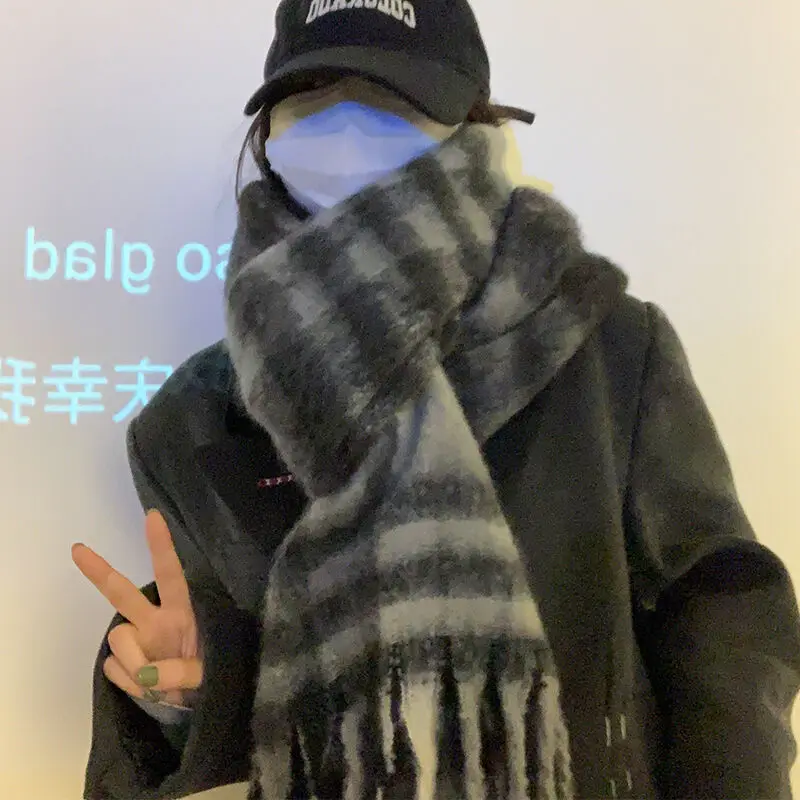 

Новый шерстяной шарф высокого качества, женский осенне-зимний новый классический клетчатый кашемировый платок для мамы, дня рождения, шикарный дизайн, теплый глушитель Wh9