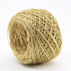 50g/palla colorato unico oro argento lana cotone filato metallico matassa uncinetto filo Glitter tessuto a mano borsa artigianale spedizione gratuita