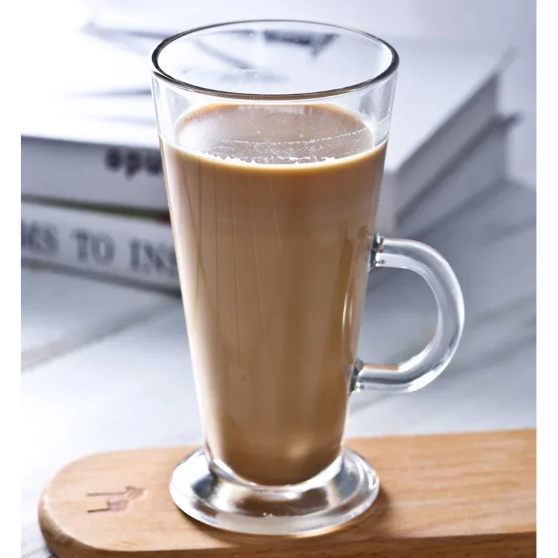 Coffee cup  250ml-285ml  Irish coffee latte glass Juice smoothie cup Milk tea cup Inclined with handle Single transparent glass