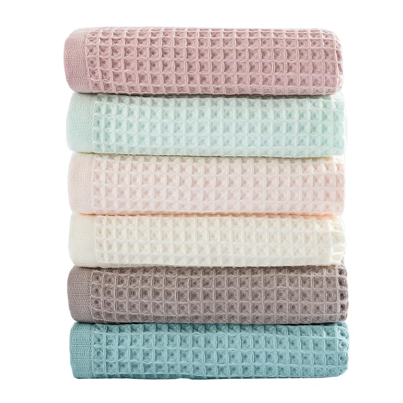 100% Cotton BathTowel Japanese Style Waffle Towel Adult Bath Towel Pure Cotton Honeycomb Mesh Light Easy DryingSports Travel