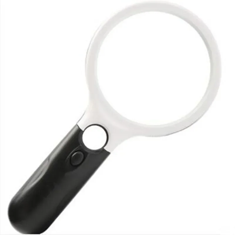 

3X+45X Optical Double Lens Magnifying Glass With LED Lights Handheld Backlit Magnifier For Reading Book Lupas