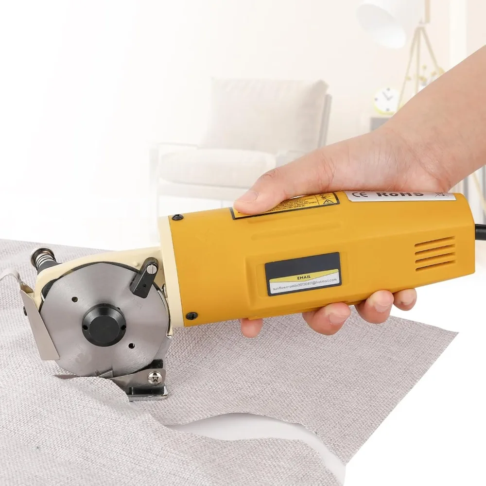 

Electric Rotary Fabric Cutter,Multi-layer Electric Fabric Scissors with 1"Cutting Thickness, for Cloth Fabric Leather and Carpet