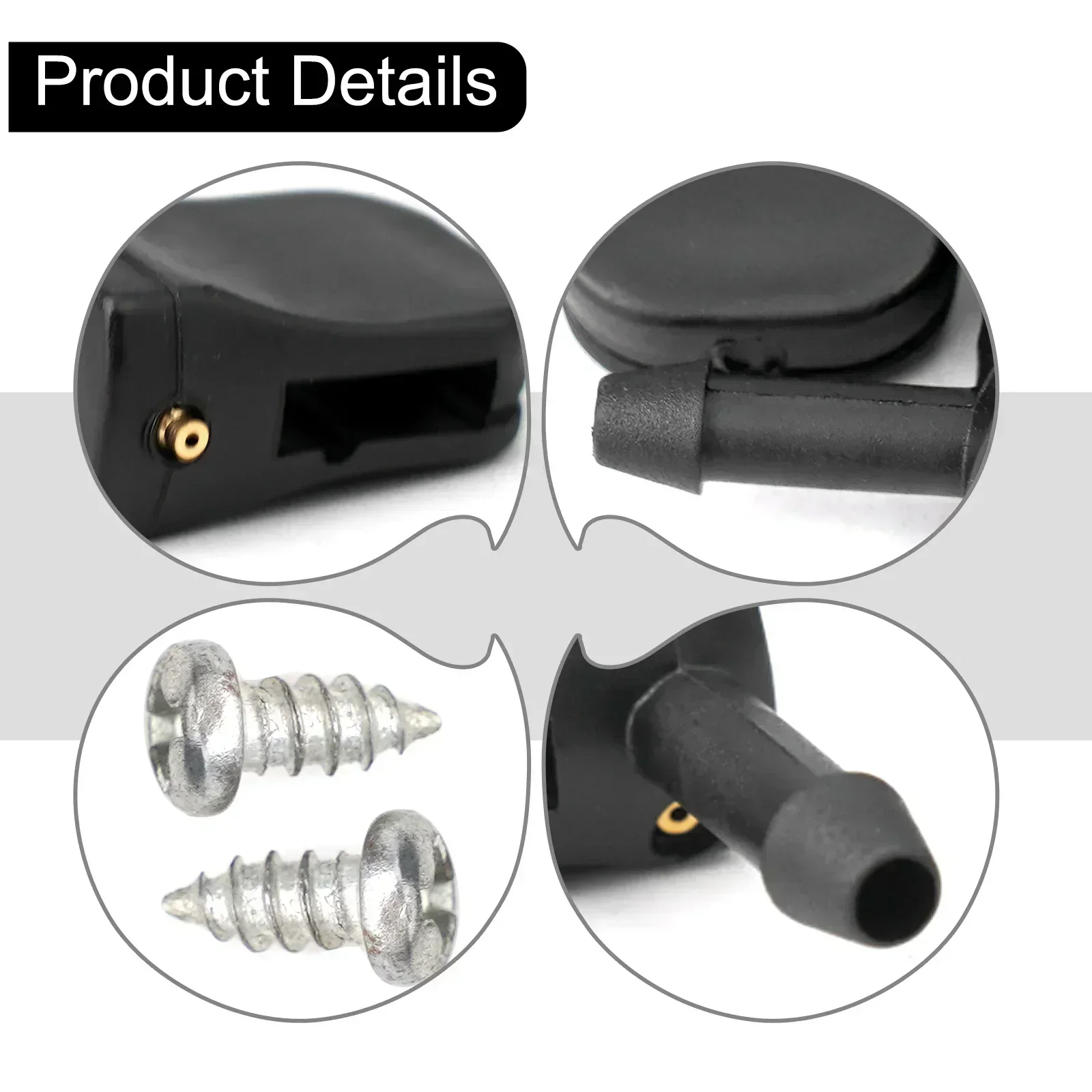 2pcs Car Front Windshield Washer Nozzles Jet Spray For Mercedes 12mm Wiper Arm Sprayer Nozzle For Bus Truck Van Auto